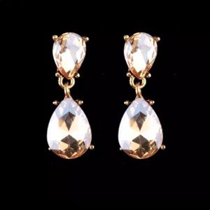 Brown Crystal Rhinestone Drop Earrings